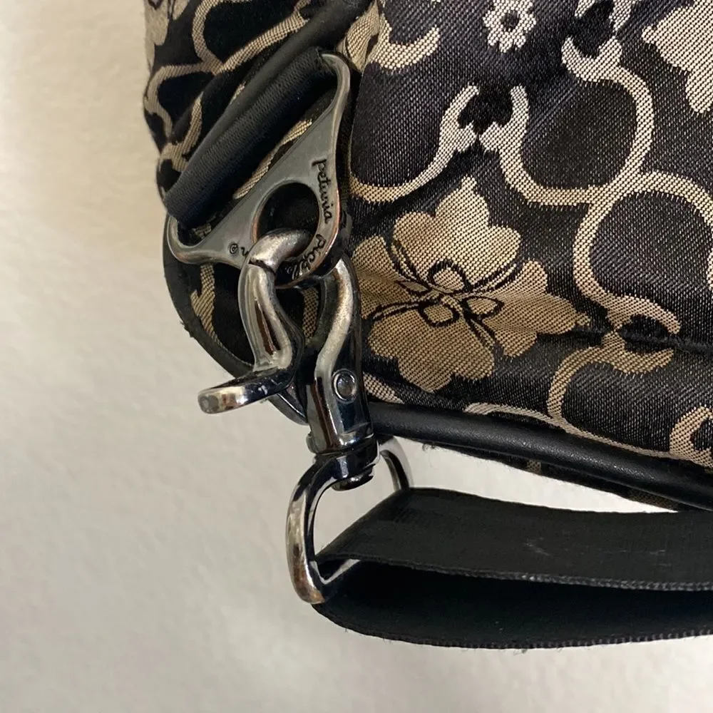 Petunia Pickle Bottom Black/Gray Printed Diaper Bag/Backpack OS